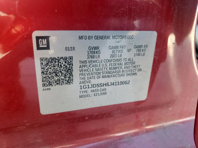 2018 CHEVROLET SONIC LT 1G1JD5SH6J4110062