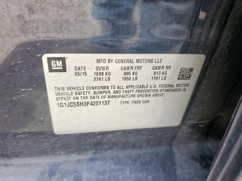 2015 CHEVROLET SONIC LT - 1G1JC5SH3F4201137
