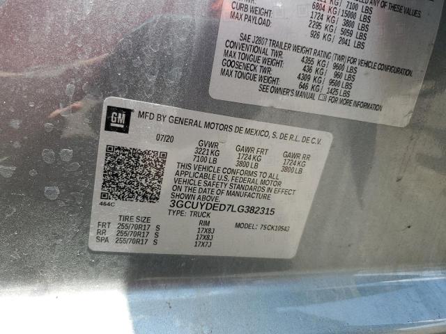 2020 CHEVROLET 1500 3GCUYDED7LG382315