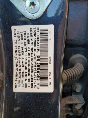 2018 HONDA CIVIC LX 19XFC2F55JE014615