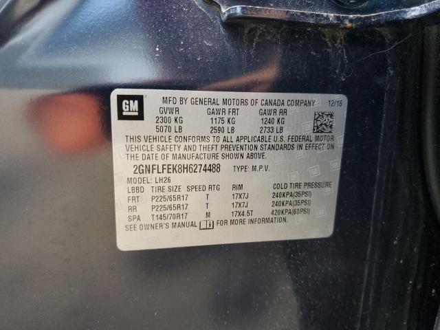 2017 CHEVROLET EQUINOX 2GNFLFEK8H6274488