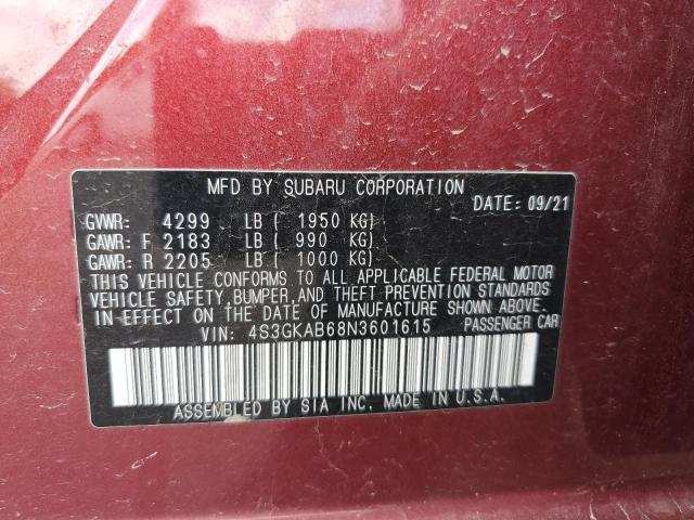 2022 SUBARU IMPREZA 4S3GKAB68N3601615