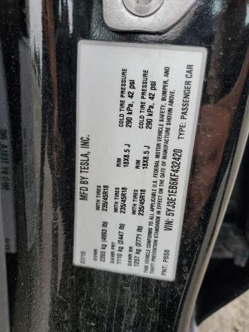 2019 TESLA MODEL 3 5YJ3E1EB6KF432420