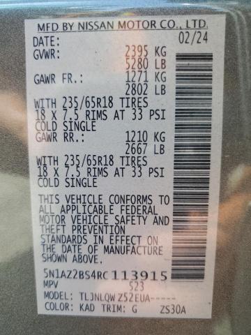 2024 NISSAN MURANO SV 5N1AZ2BS4RC113915