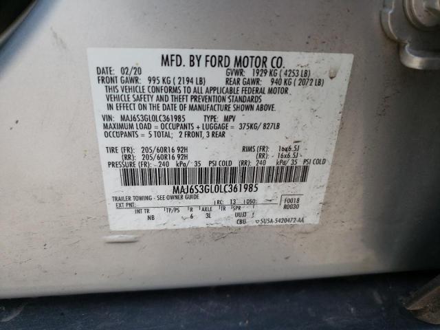 2020 FORD ECOSPORT S MAJ6S3GL0LC361985