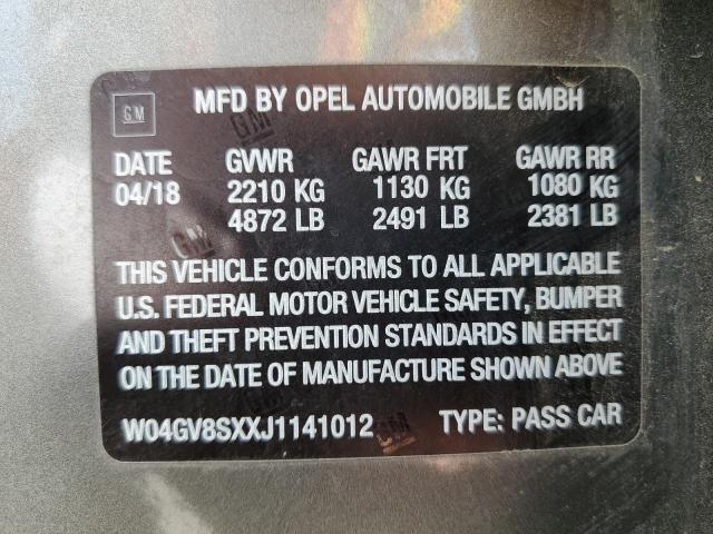 2018 BUICK REGAL TOUR W04GV8SXXJ1141012