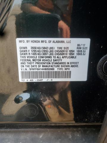 2017 HONDA PILOT LX 5FNYF6H14HB053900