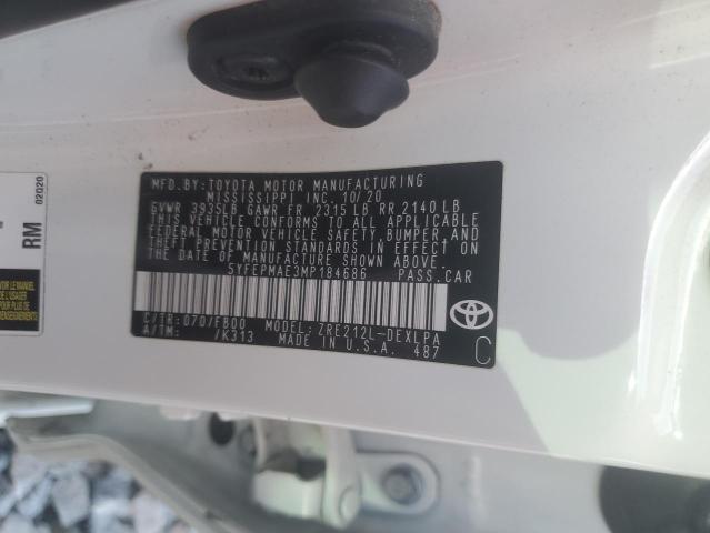 2021 TOYOTA COROLLA LE - 5YFEPMAE3MP184686