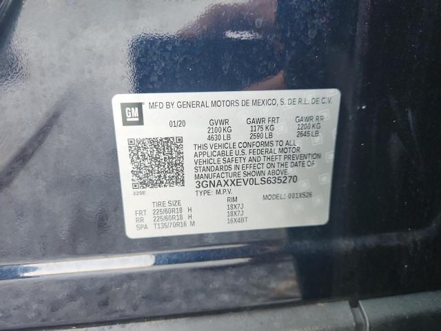 2020 CHEVROLET EQUINOX PR 3GNAXXEV0LS635270