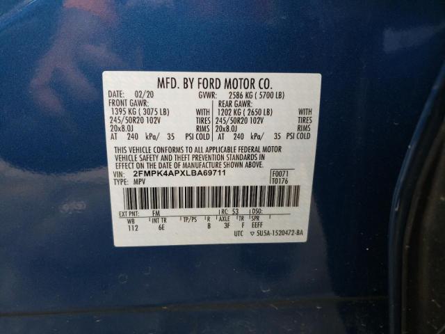 2020 FORD EDGE ST 2FMPK4APXLBA69711
