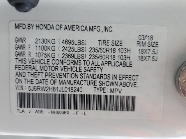 2018 HONDA CR-V EXL - 5J6RW2H81JL018240