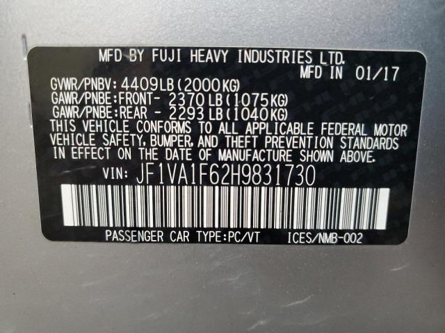 2017 SUBARU WRX PREMIU JF1VA1F62H9831730