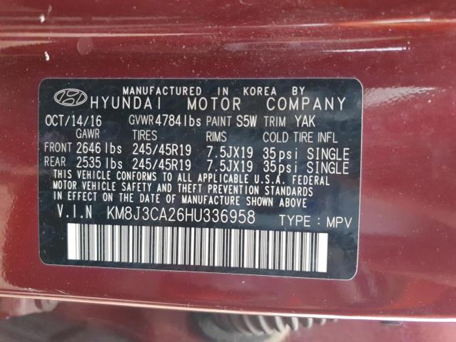 2017 HYUNDAI TUCSON LIM - KM8J3CA26HU336958