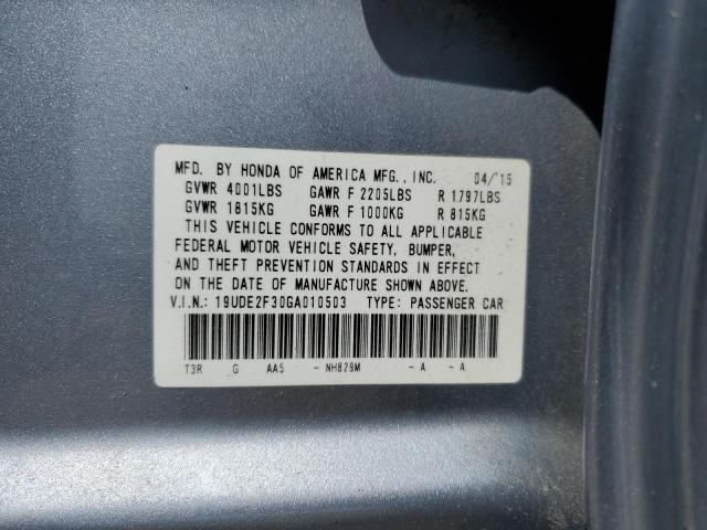 2016 ACURA ILX BASE W 19UDE2F30GA010503