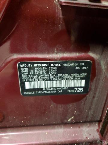 2018 MITSUBISHI MIRAGE SE ML32A4HJ2JH003692