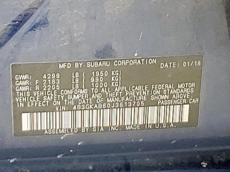 2018 SUBARU IMPREZA PR 4S3GKAB60J3613705