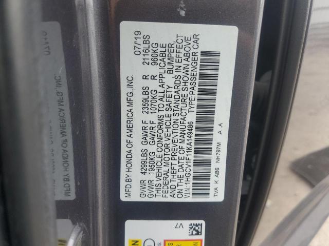 2019 HONDA ACCORD LX 1HGCV1F11KA149486