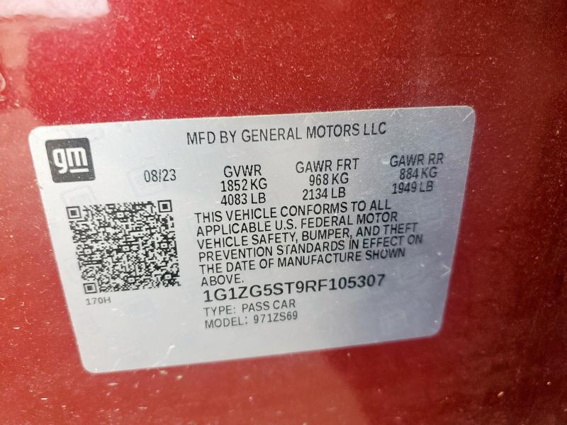 2024 CHEVROLET MALIBU RS 1G1ZG5ST9RF105307
