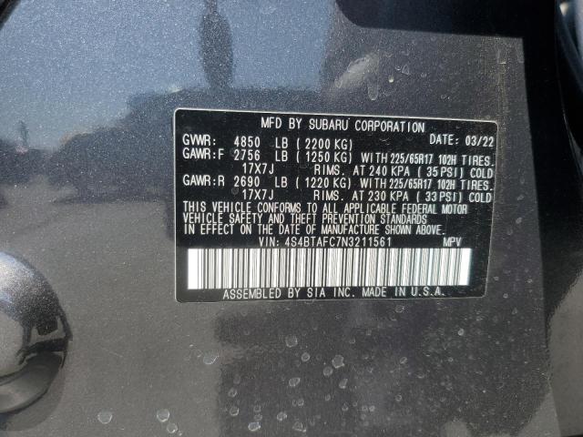 2022 SUBARU OUTBACK PR 4S4BTAFC7N3211561