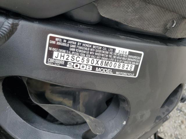 2008 HONDA CBR1000 RR JH2SC590X8M008828