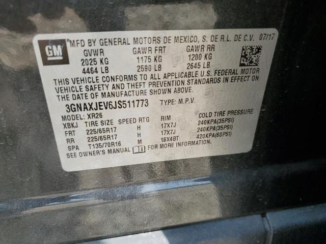 2018 CHEVROLET EQUINOX LT - 3GNAXJEV6JS511773