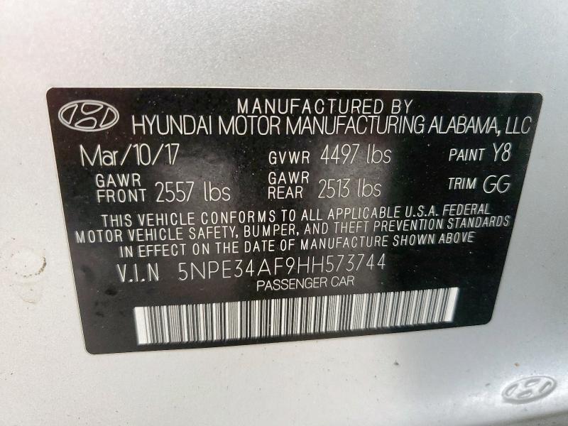2017 HYUNDAI SONATA SPO - 5NPE34AF9HH573744