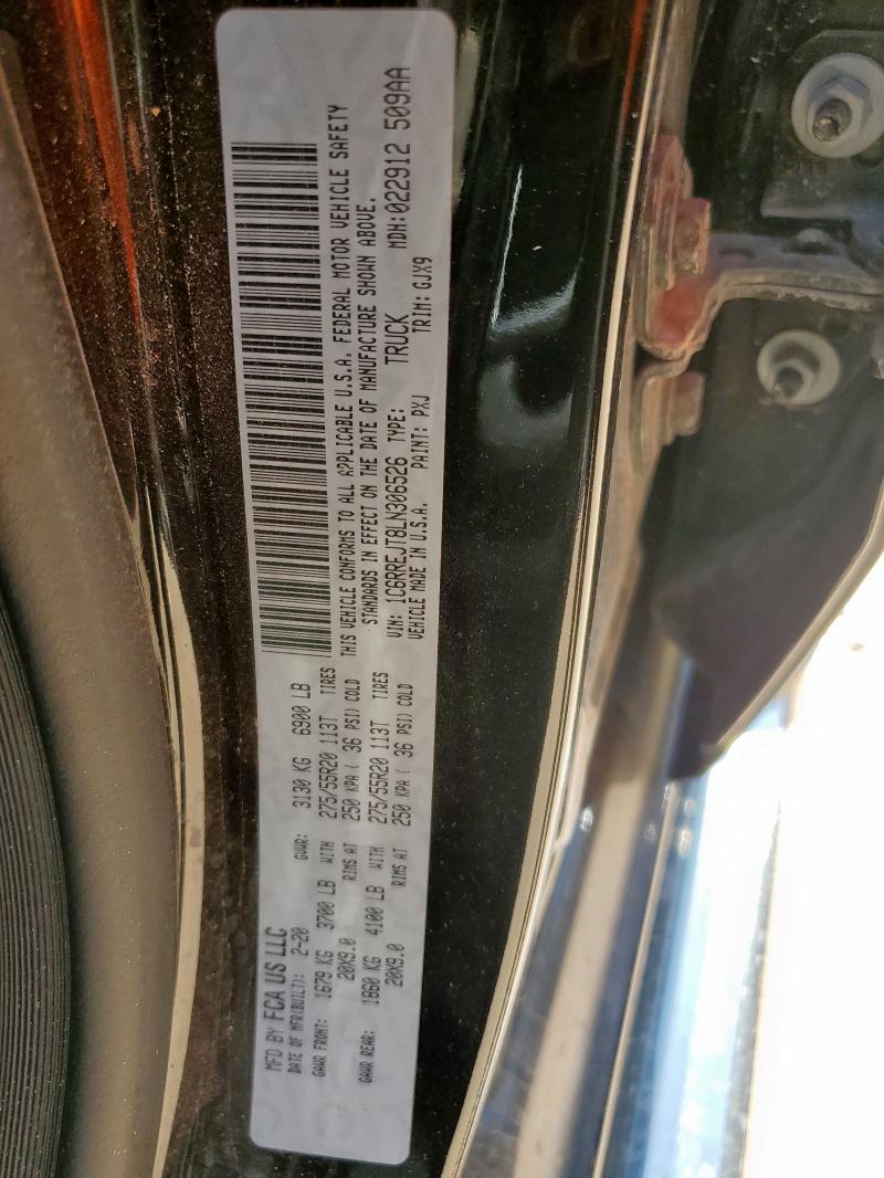 2020 RAM 1500 LARAM 1C6RREJT8LN306526