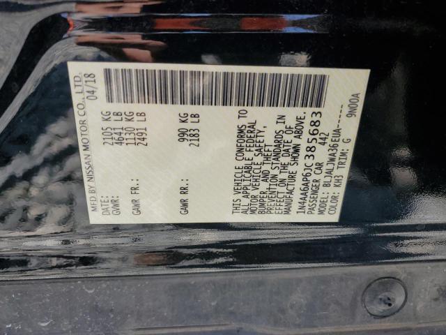 2018 NISSAN MAXIMA 3.5 1N4AA6AP6JC385683