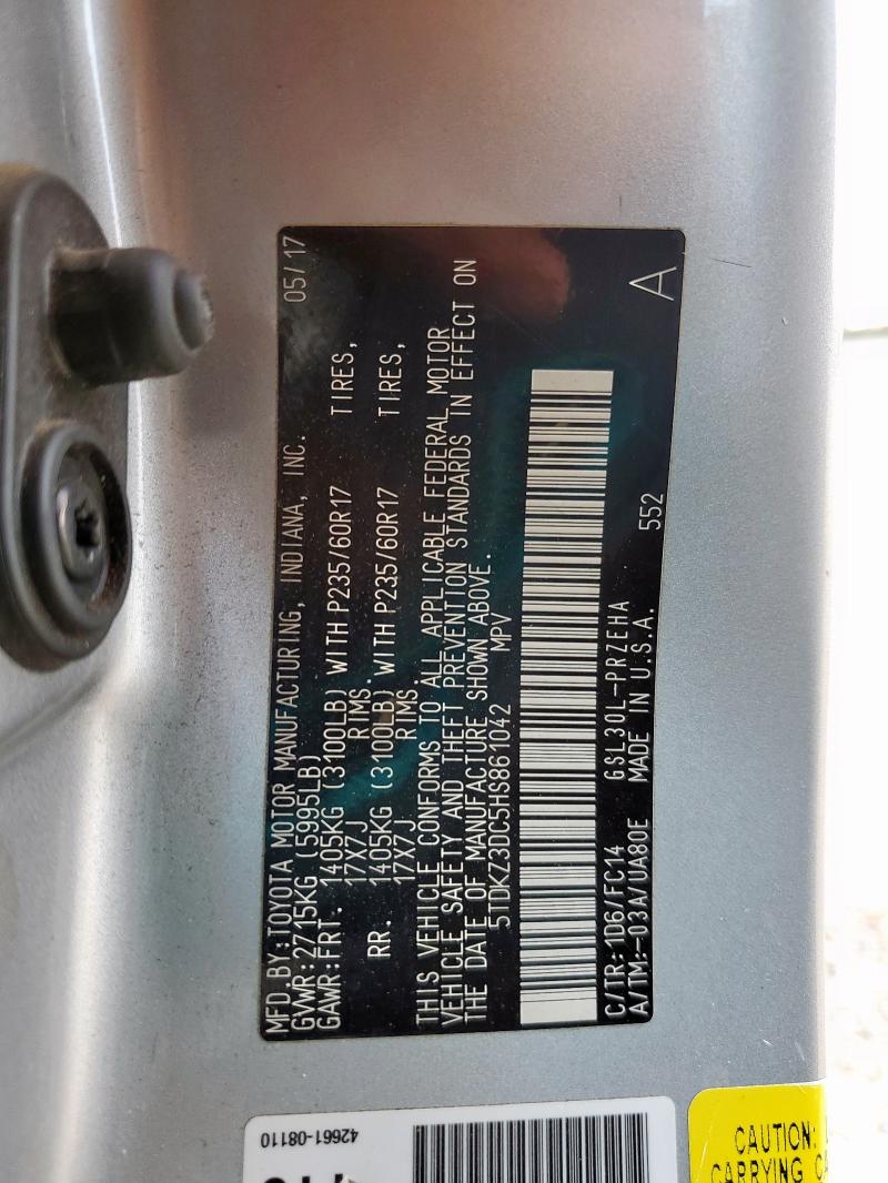 2017 TOYOTA SIENNA LE 5TDKZ3DC5HS861042