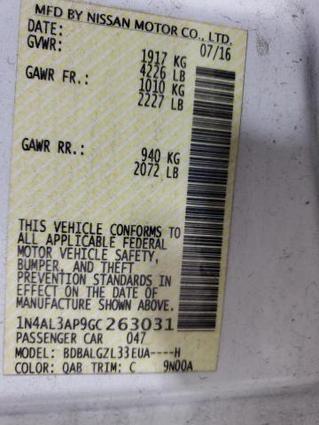 2016 NISSAN ALTIMA 2.5 - 1N4AL3AP9GC263031