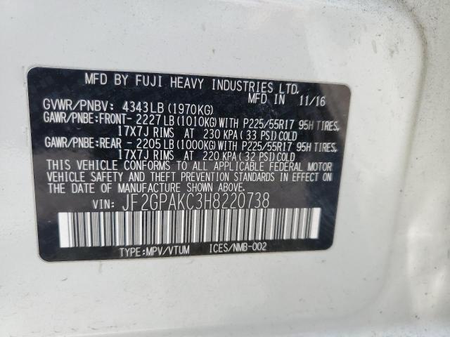 2017 SUBARU CROSSTREK - JF2GPAKC3H8220738