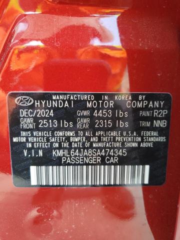 2025 HYUNDAI SONATA SEL KMHL64JA8SA474345