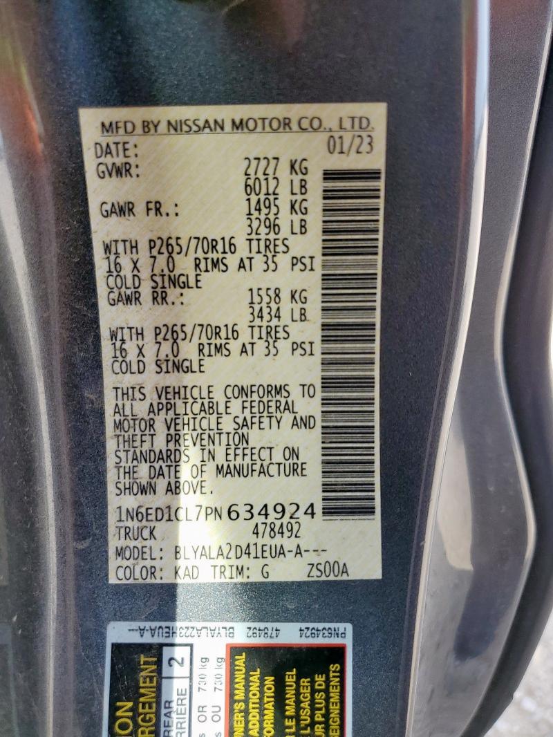 2023 NISSAN FRONTIER S - 1N6ED1CL7PN634924