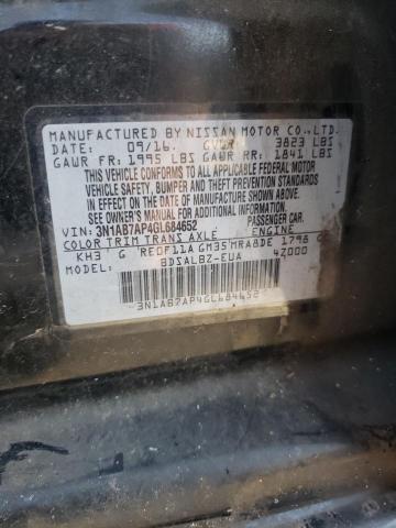 2016 NISSAN SENTRA S - 3N1AB7AP4GL684652