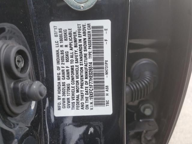 2017 HONDA CIVIC EXL 19XFC1F77HE026514