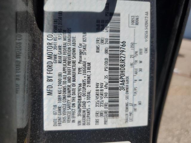 2018 FORD FUSION SE - 3FA6P0HD8JR279766