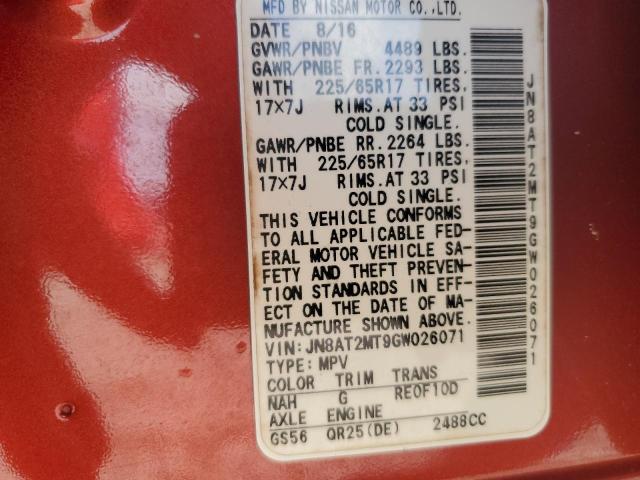 2016 NISSAN ROGUE - JN8AT2MT9GW026071