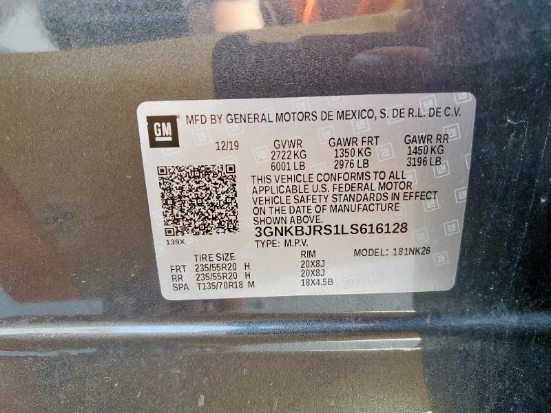 2020 CHEVROLET BLAZER 3LT 3GNKBJRS1LS616128