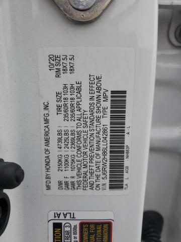 2020 HONDA CR-V EXL 5J6RW2H86LL042861