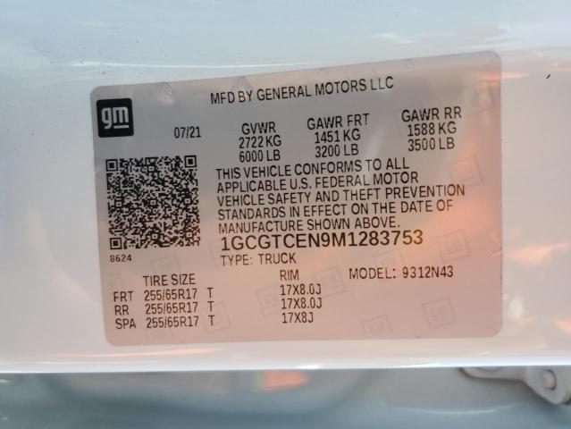 2021 CHEVROLET COLORADO L 1GCGTCEN9M1283753