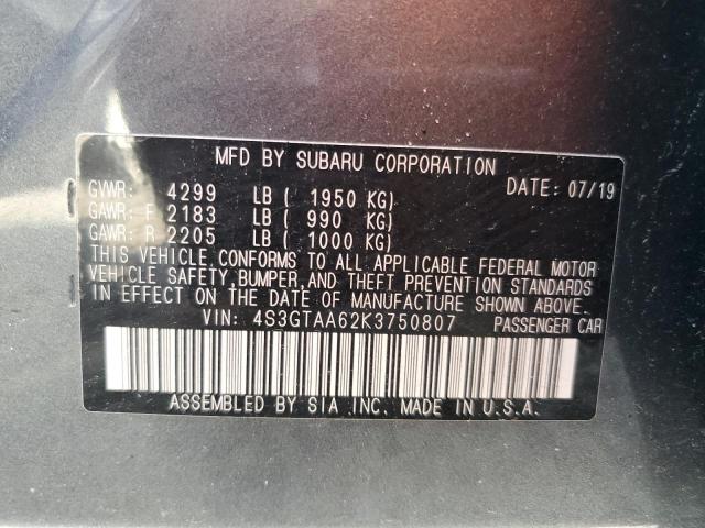 2019 SUBARU IMPREZA 4S3GTAA62K3750807