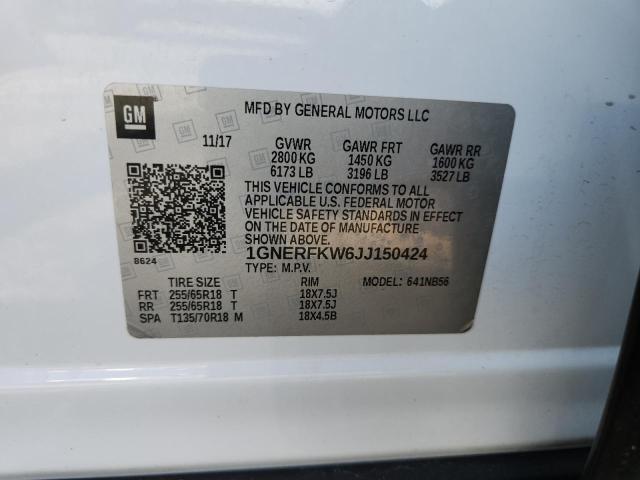 2018 CHEVROLET TRAVERSE LS 1GNERFKW6JJ150424