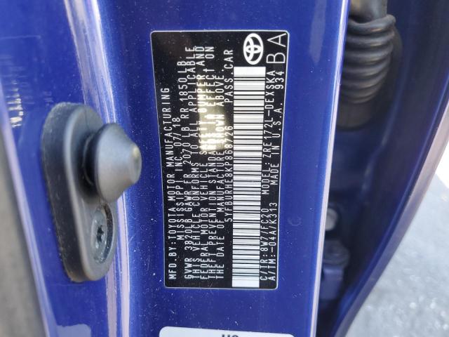 2019 TOYOTA COROLLA L - 5YFBURHE8KP868726
