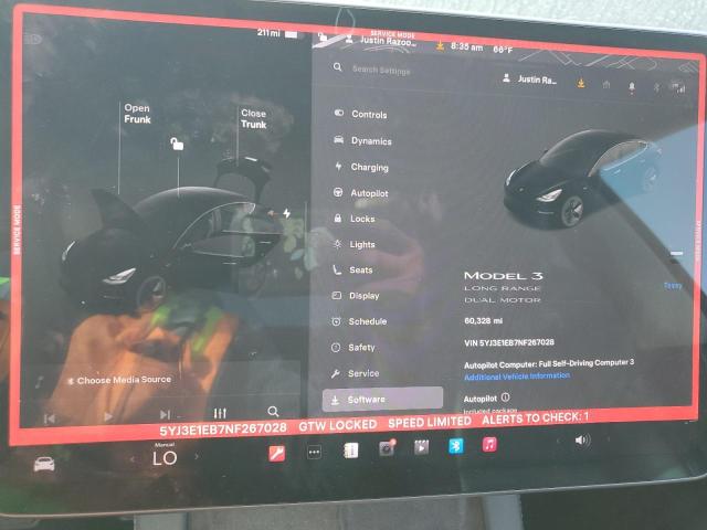 2022 TESLA MODEL 3 5YJ3E1EB7NF267028