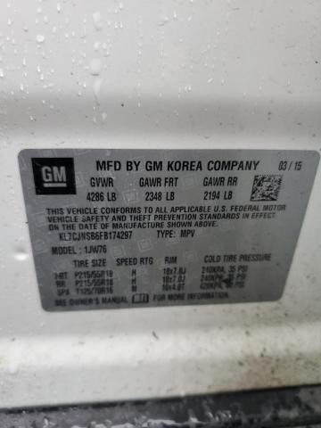 2015 CHEVROLET TRAX LTZ KL7CJNSB6FB174297