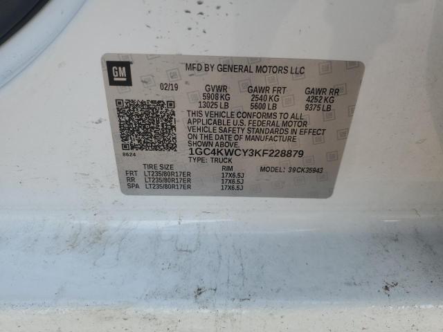 2019 CHEVROLET SILVERADO - 1GC4KWCY3KF228879