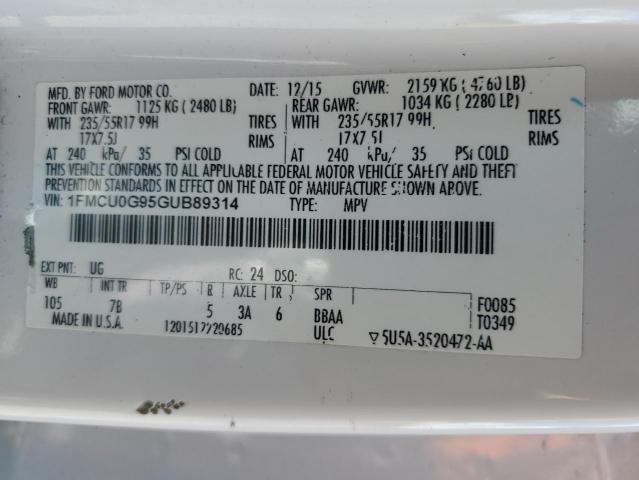 2016 FORD ESCAPE SE - 1FMCU0G95GUB89314