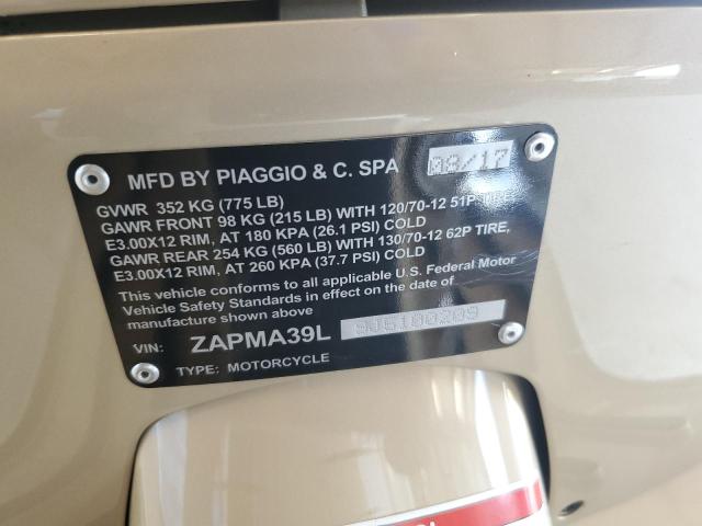 2018 VESPA GTS 300 - ZAPMA39L9J5100209