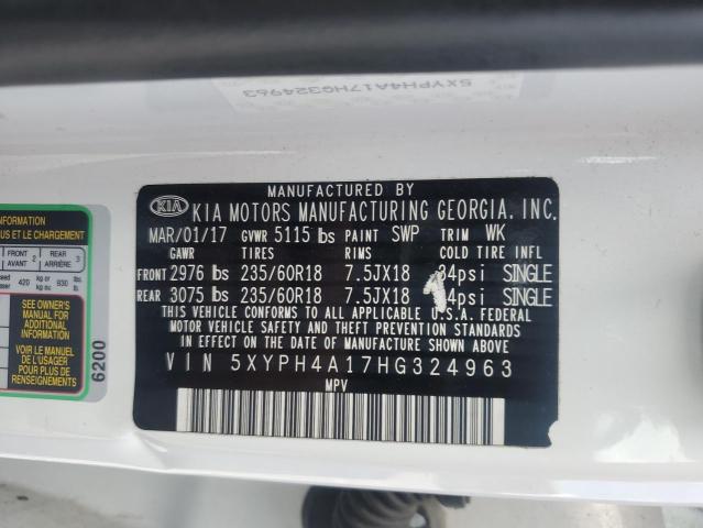 2017 KIA SORENTO EX 5XYPH4A17HG324963