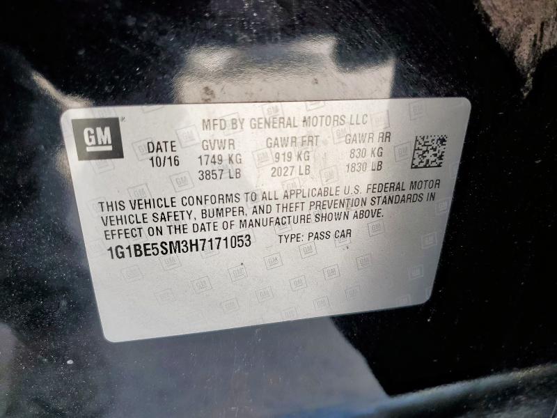 2017 CHEVROLET CRUZE LT - 1G1BE5SM3H7171053
